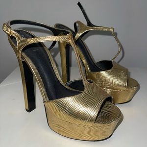Aldo gold heels